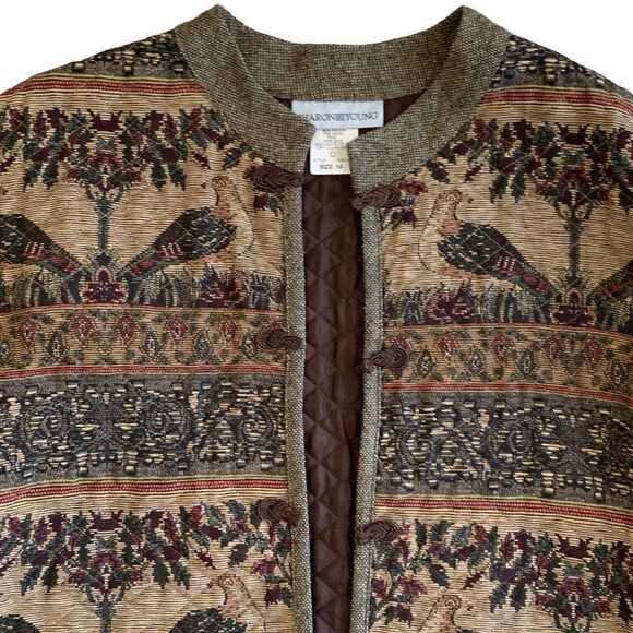 Women's Pheasants Jacket SZ 14 Quilted Wool Blend Vtg Sharon Young Quail Blazer - Picture 3 of 14